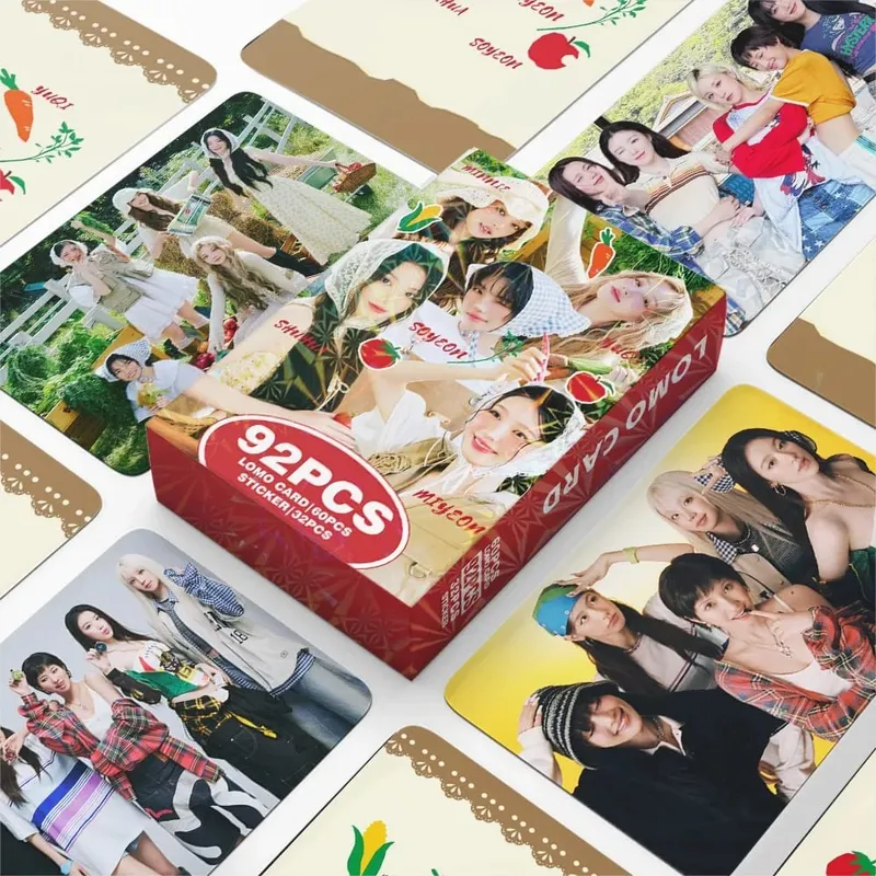 92PCS Korean Hot Idol 2026 New Album "WE MADE" HD Lomo Cards YUQI MINNIE SOYEON MIYEON SHUHUA High Quality Small Cards Fans Gift