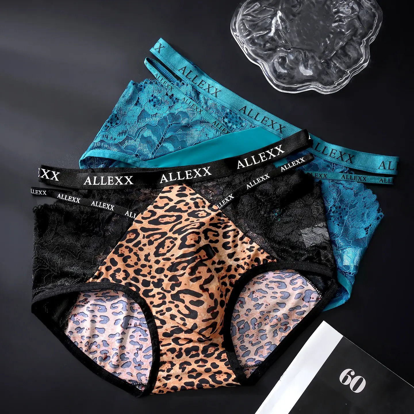 Male Glossy Satin Triangle Briefs Floral Lace Mesh Splice High Waist Elastic Letter Band Soft Breathable Men Underwear — image 13