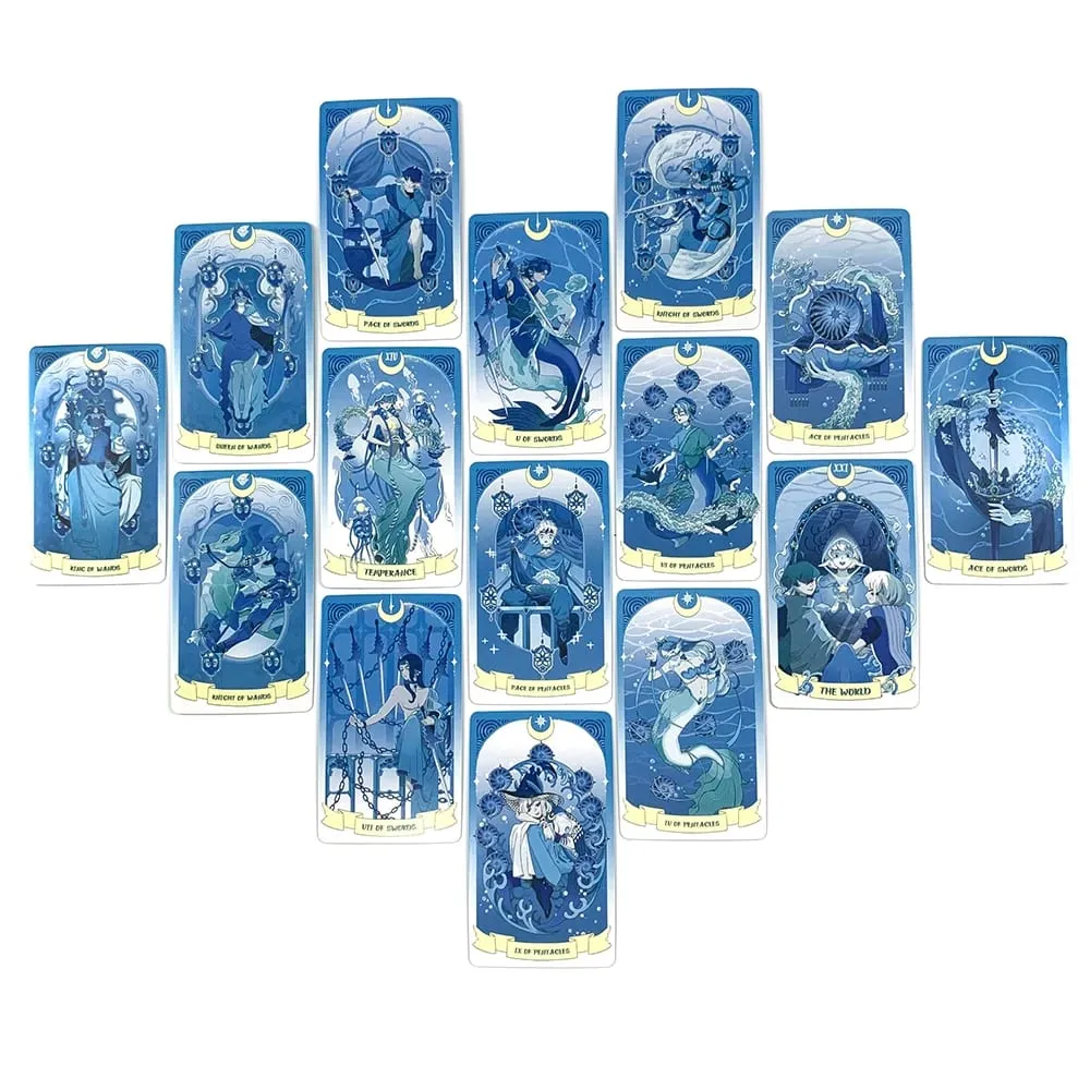 Cartes de Tarot Sea in Moonlight 78 cartes Version anglaise jeux de société de divination parfaits pour la guérison émotionnelle et la lecture intuitive — image 4