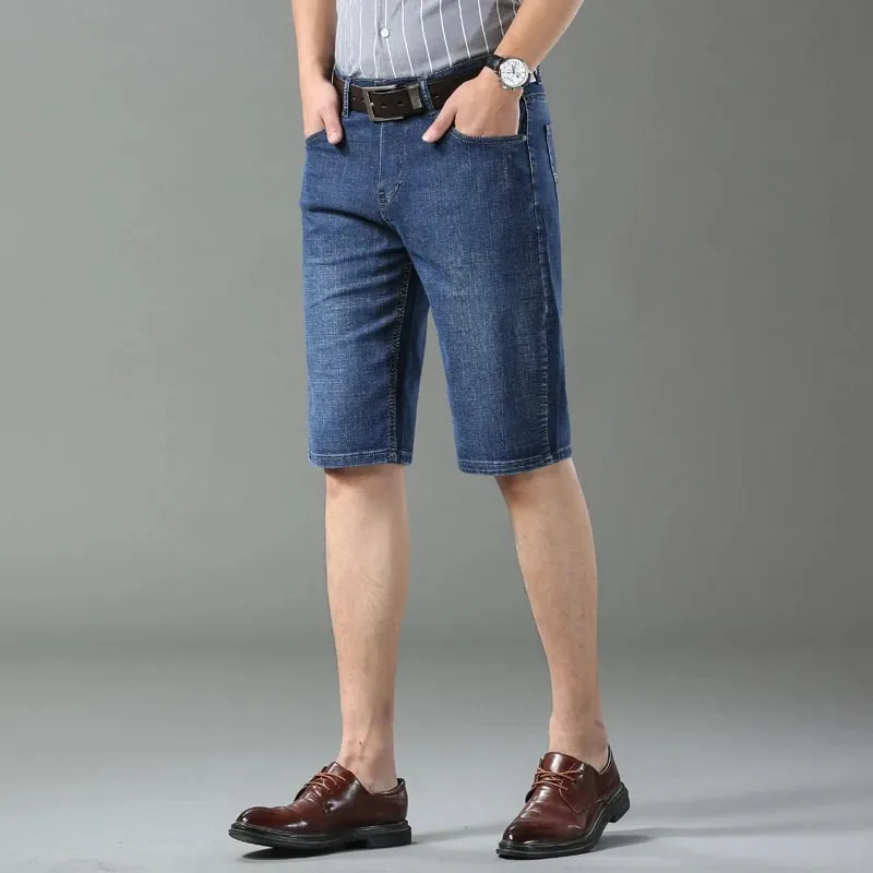 Summer Shorts Jeans Men Denim Pants Stretch Black Fashion Design Men's Jeans Slim Straight Male Short Jeans — image 3