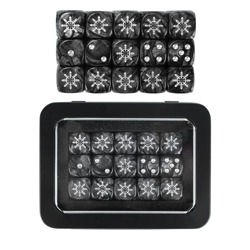 15-teiliges 16-mm-D6-Wargaming-Würfelset für Tabletop-Miniaturspiele, Schadensverfolgung, Armee-Fraktions-Themen-Würfelmarken — image 17