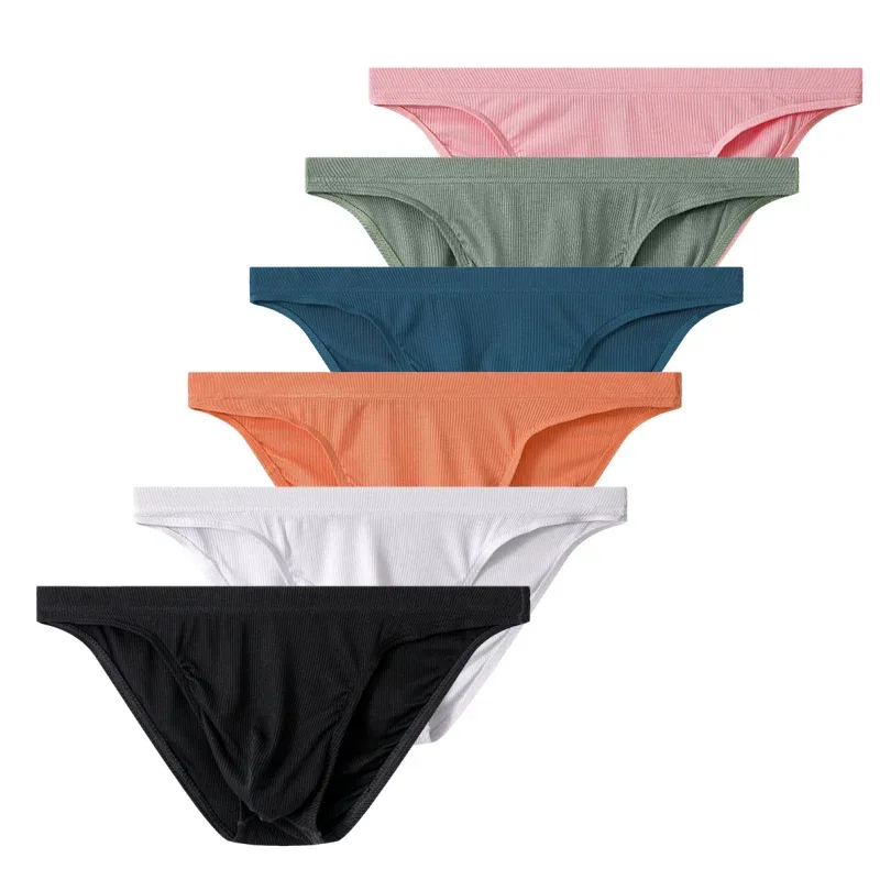 Herr Ribbtygsbyxor Kalsonger Man Sexiga underkläder Andas Låg midja Herr Bikinitrosor Cuecas Big Pouch Hombre Slips