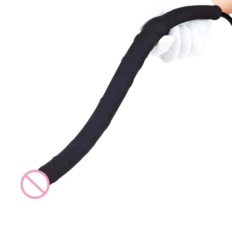 Novo super longo inflável expansão vibrador butt plug penetração profunda massagem de próstata grande pau plug anal brinquedos sexuais para homens — image 5