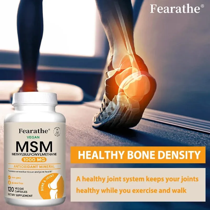 Fearathe Methylsulfonylmethane(MSM)1000 Mg Antioxidant Promotes Joint Health Balanced Calcium Absorption Non-GMO Gluten-free — image 3