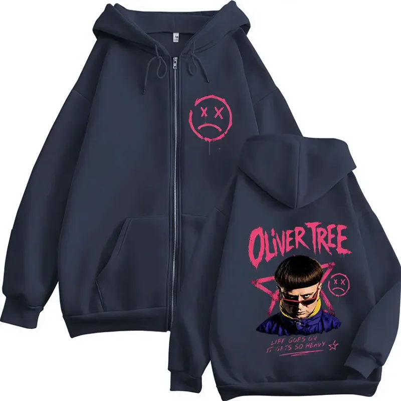 Rest in Peace Oliver Tree Zipper Hoodies Tribute Life Goes on 1993-2026 Memorial Men's Fashion Hip Hop Zip Up Hooded Sweatshirts — image 3