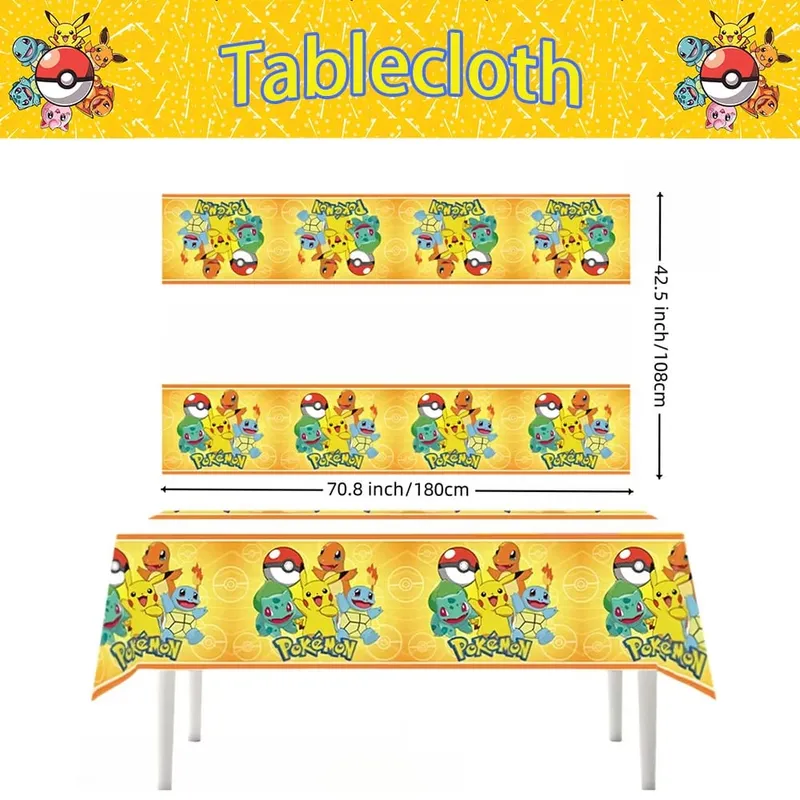 1/10 st Pokemon Duk Födelsedagsdekoration Engångsduk Pikachu Bordsduk Barn Födelsedagspresenter Baby Shower Tillbehör — image 8