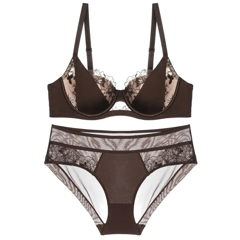 New Lace Push Up Bra Set Large Bust Minimizer & Lifting Side Support Reduces Armpit Fat Anti-Sagging Thin Wireless BANERDANNI — image 8