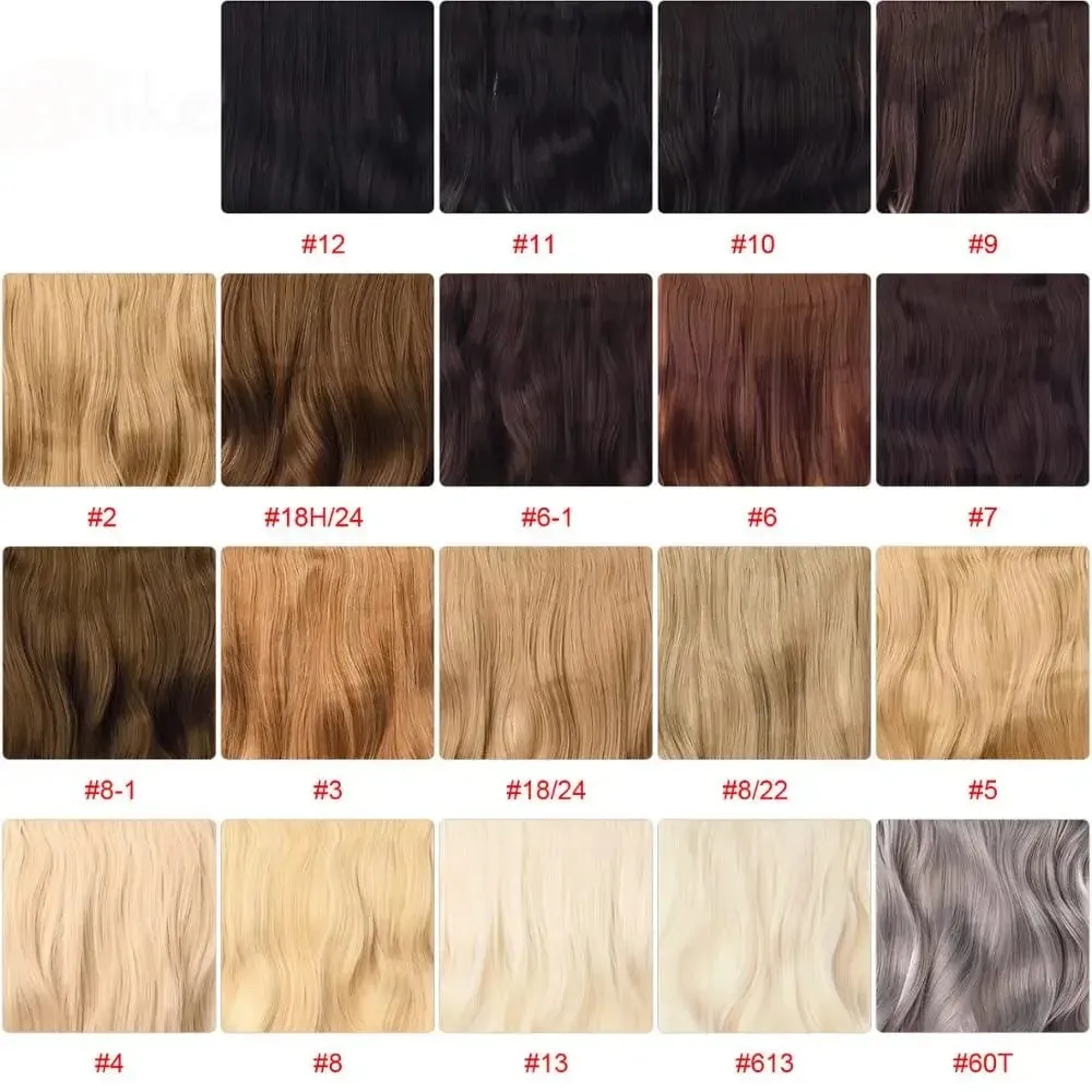 24 Inch Clips in Hair Extensions for Women Synthetic Long Natural Wavy Curly Hair in One Hairpiece Weft with Secure 4 Clips in