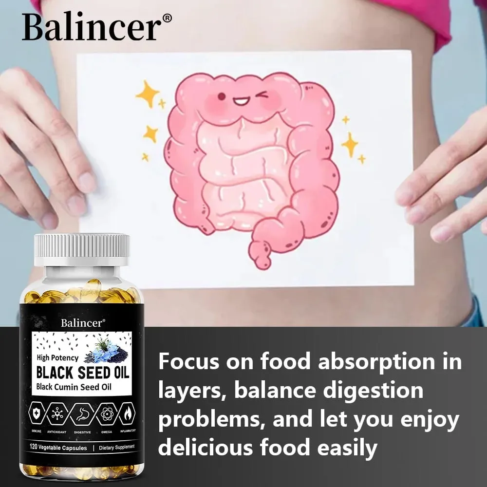 Black Cumin Seed Oil Capsules Cold Pressed Support Immune Cardiovascular Digestive Respiratory Health Skin and Hair Health — image 5