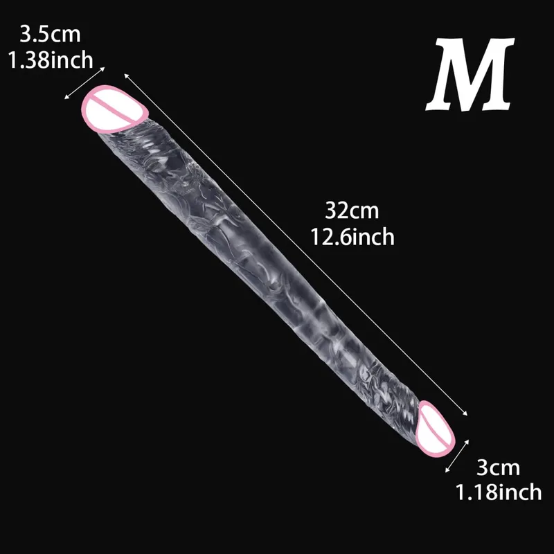 Double Head Realistic Silicone Dildo Long Anal Plug Vaginal Stimulator for Lesbian Couples And Gay Men Liquid Silicone Sex Toy — image 8