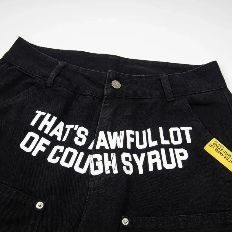 New Jeans Men Retro Cough Syrup Jeans Streetwear Men Women Loose Casual Denim Trousers — image 3