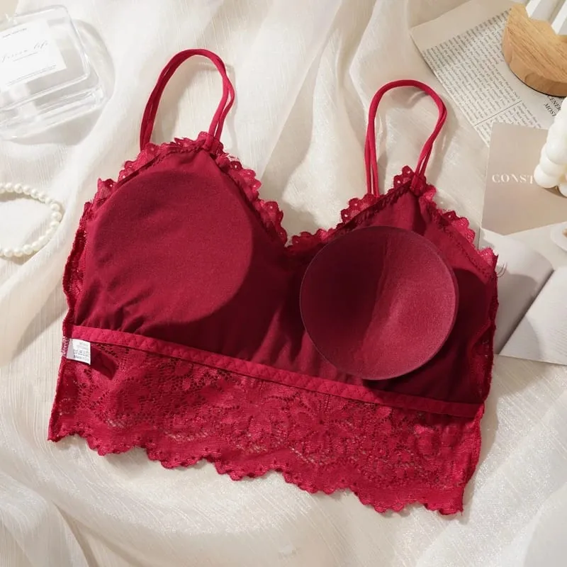 M-2XL Women Sexy Lace Bras Suit Hollow Out Flower Lace Underwear Sets Beautiful Back Tops Panties 2PCS Intimate Set — image 4