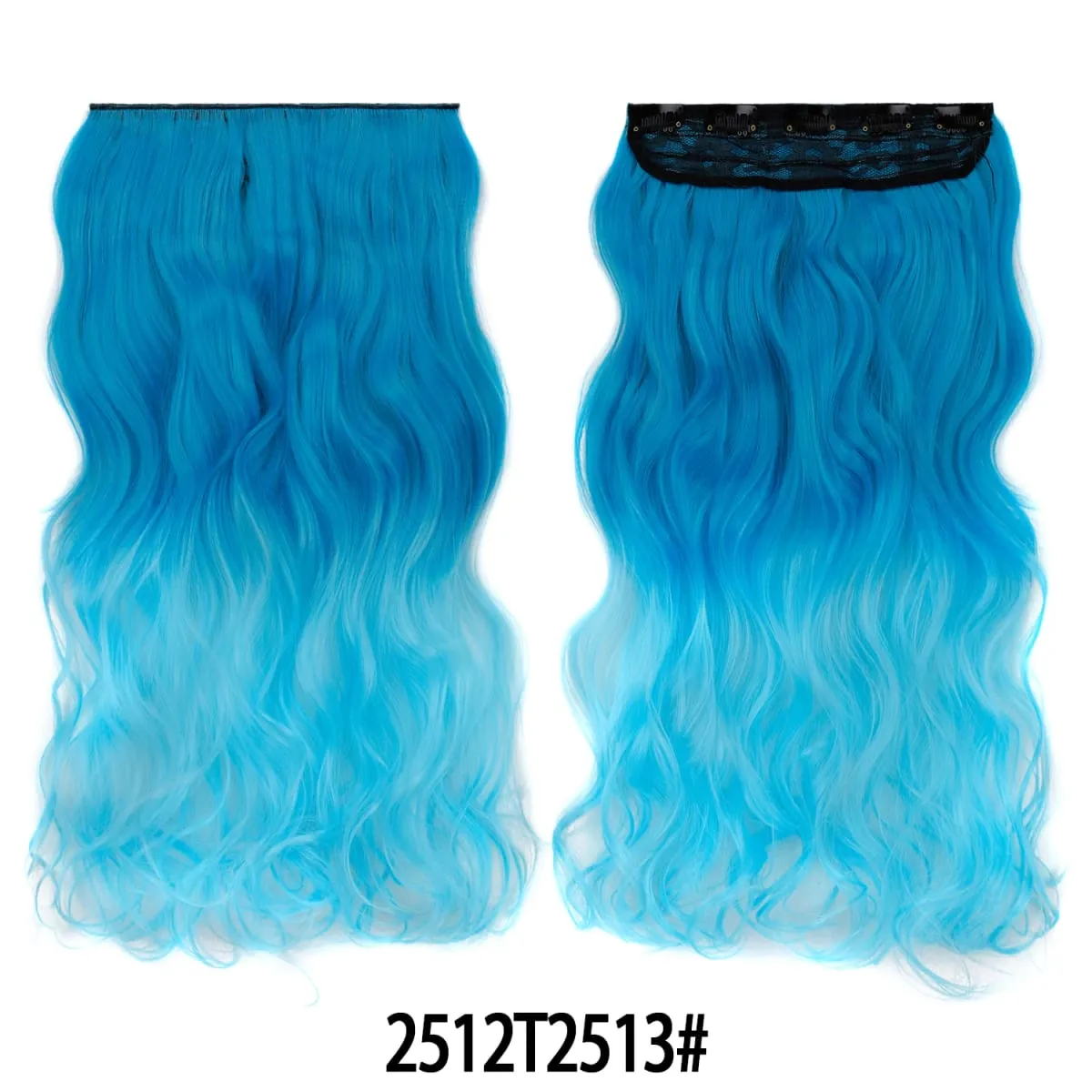 Jeedou uma peça 5 clipes ondulado ombre clipe em extensões de cabelo longo onda de água cabelo encaracolado sintético pedaço arco-íris colorido cabelo