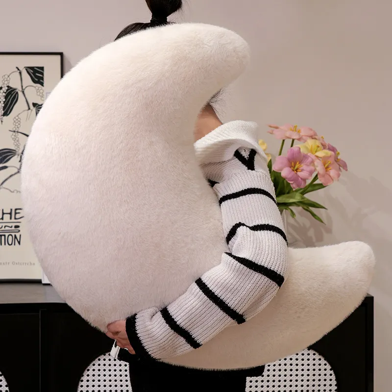 Moon Throw Pillows Soft Moon Shaped Pillows Plush Floor Cushions Middle Eastern Muslim Festival Home Bedroom Eid Al Fitr — image 5