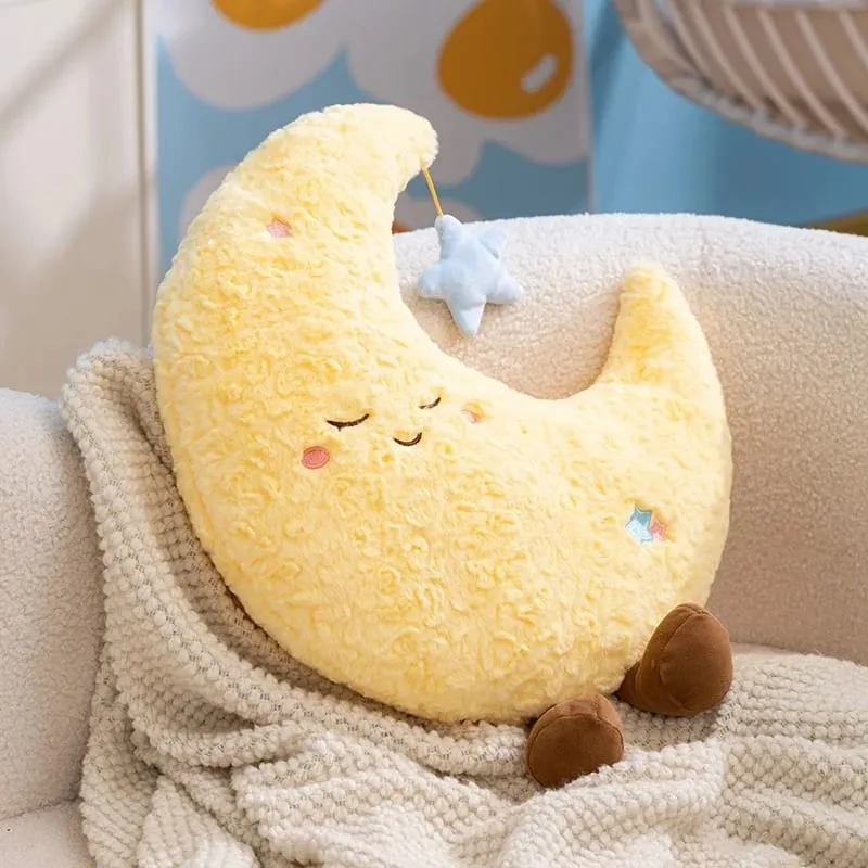 45cm Cute Plush Home Decorative Cushion Pillow Stuffed Sun Moon Plushies Huggable Sleep Pillow Girl Gift — image 5