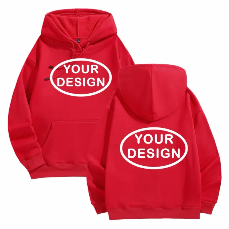 Na-customize na Naka-print na Mga Hoodies ng Lalaki at Babae na Loose Casual Fashion Long Sleeved Pullovers na Burdado na LOGO Street Sports Shirts