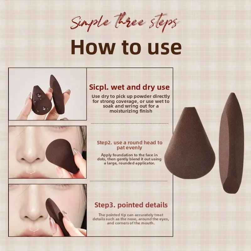2db Finger Shape sminkszivacs készlet Puha, újrafelhasználható kozmetikai puff az alapozóhoz Highlighter korrektor keverő arckontúrhoz — image 4