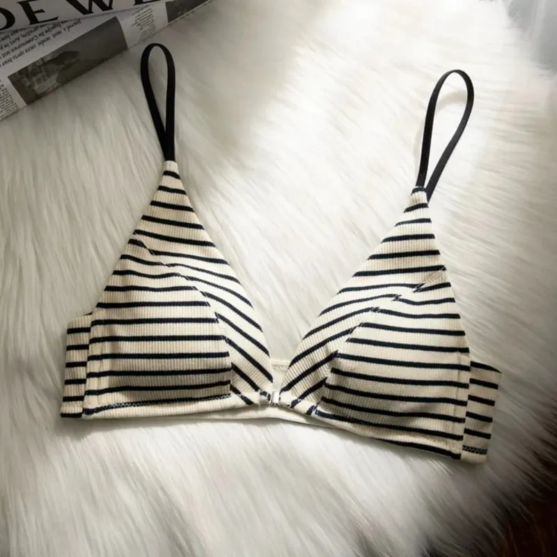 omen Front Closure Bra Set Summer Thin Spaghetti Strap Sexy Triangle Cup Backless Brassiere Lingerie Set 32‑38 Size — image 2