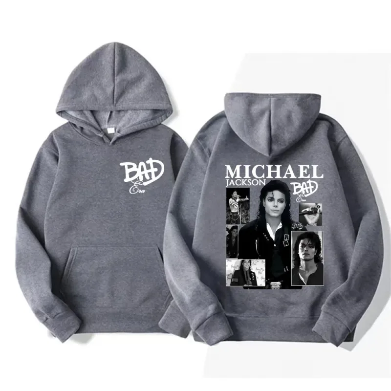 King of Pop Michael Jackson Bad Era Album Graphic Hoodies Men Women Vintage Hot Sale Hoodie Oversized Fleece Comfort Sweatshirts — image 4