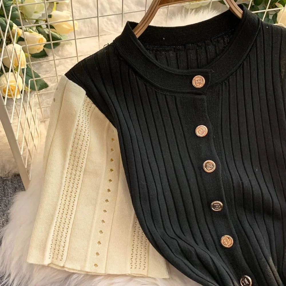 YuooMuoo Women Dress 2026 Spring at Summer Elegant Patchwork One-Piece Knitted Maxi Dress Office Lady Slim Waist Sweater Dress — image 3
