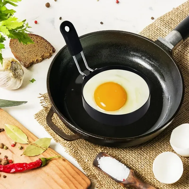 Anti-scald Egg Fried Ring Professional Stainless Steel Nonstick Round Pancake Mold Cooking Egg Mould Breakfast Sandwich Tools — image 1