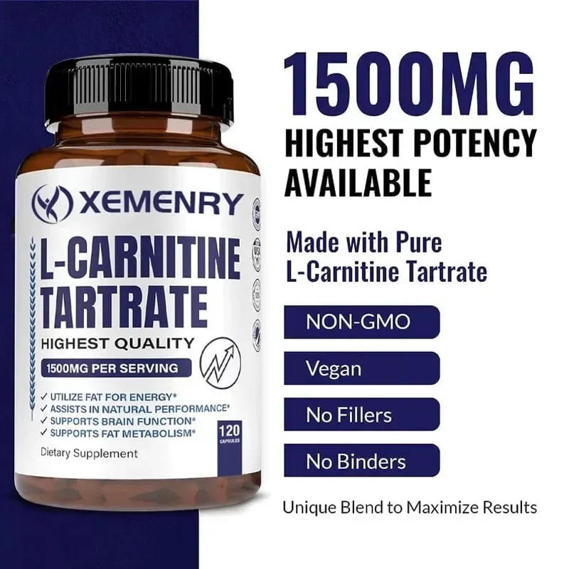 Capsules premium de tartrate de L-carnitine 1500 mg - La production d'énergie naturelle soutient le métabolisme — image 3
