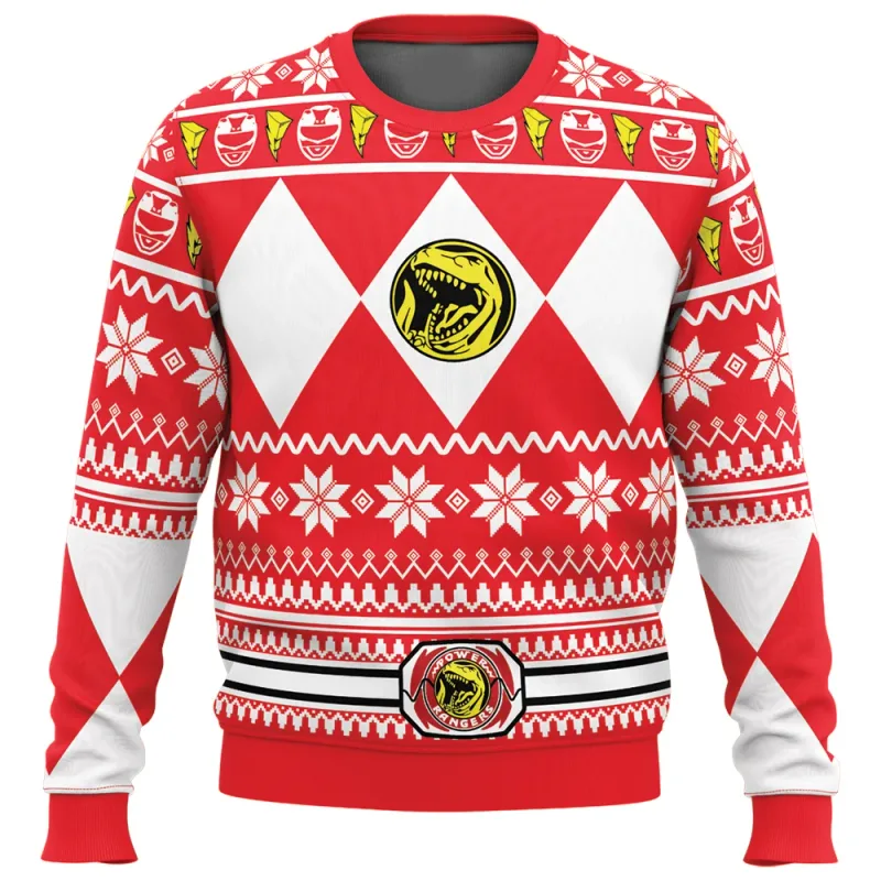 Masculino e feminino outono_inverno novo poderoso morphin multi cor ranger power ranger feio suéter de natal festa de natal com capuz — image 3