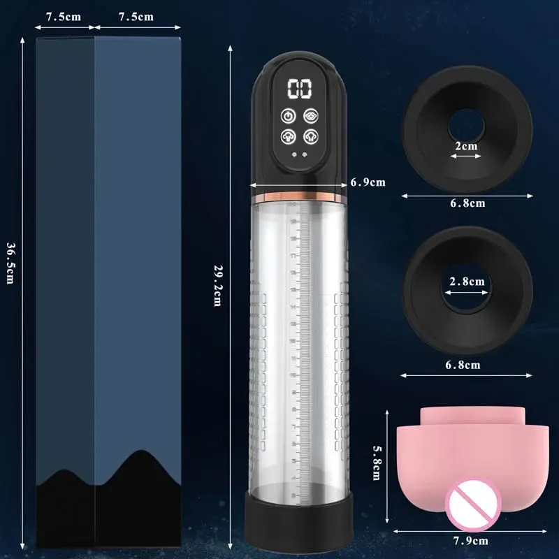 Electric Penis Pump IPX7 Waterproof Suction Penis Extender Dick Enlarger Vacuum Penis Enlargement Masturbator for Men Sex Toys — image 4