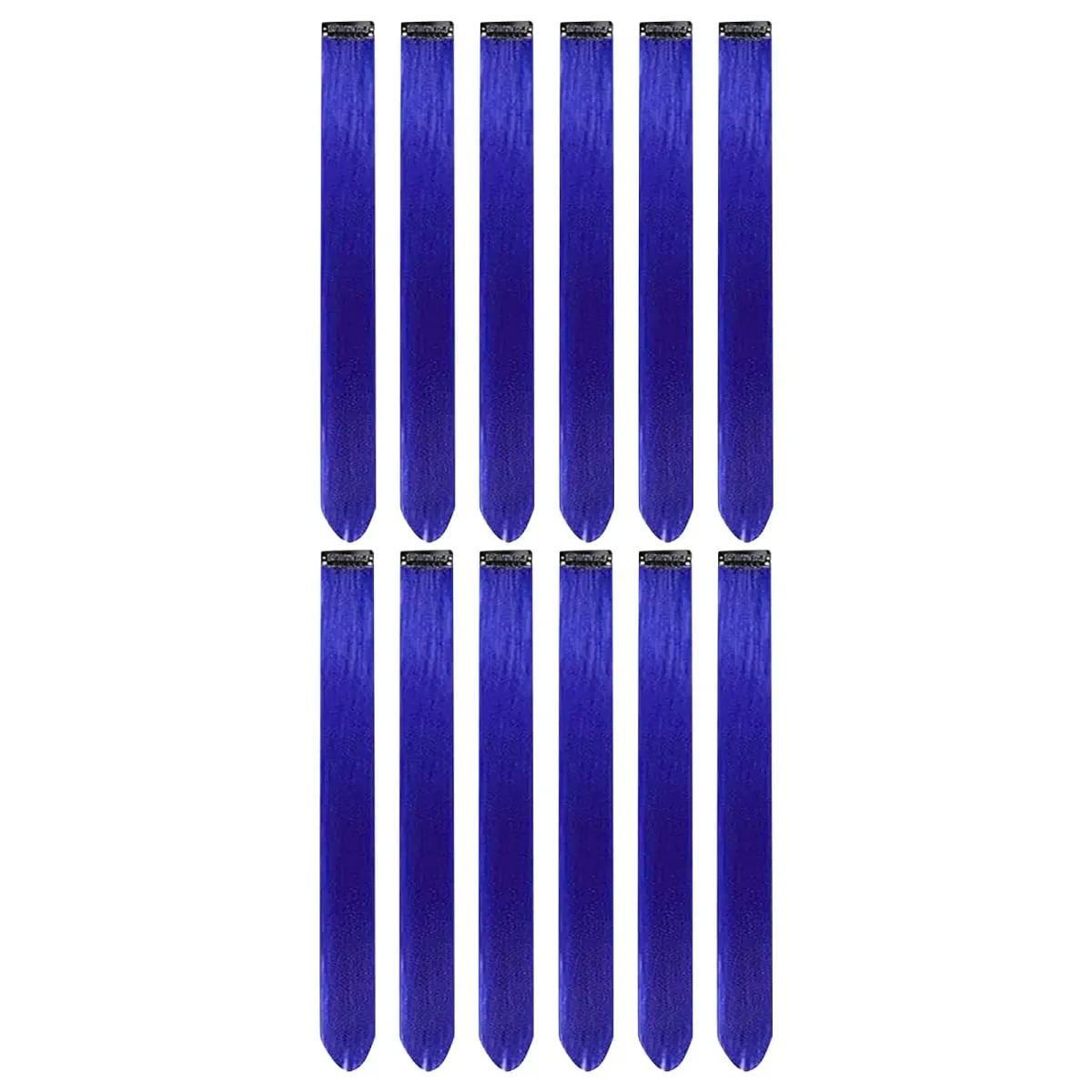 Clip in Hair Extensions Colored Party Highlights 22 inches 6pcs/pack Multi-colors Straight Hair Synthetic Hairpieces Royal Blue