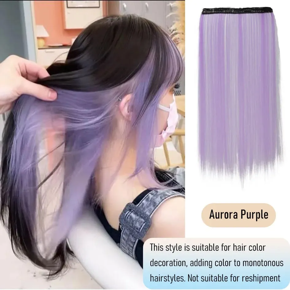 synthetic 20 inch coloured straight hair extensions wig chemical fibre card hair women wigs holiday party Halloween Christmas — image 8