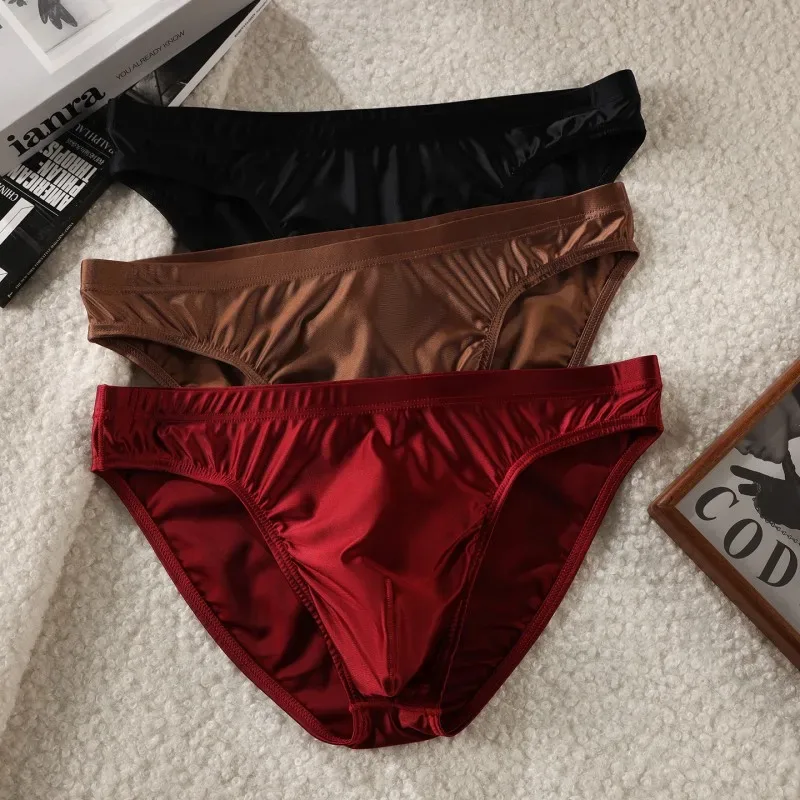 Men Solid Briefs Underwear Man Sexy Glossy Underpants Cuecas Calzoncillos Ropa Interior Hombre Slips Male Pouch Panties — image 10