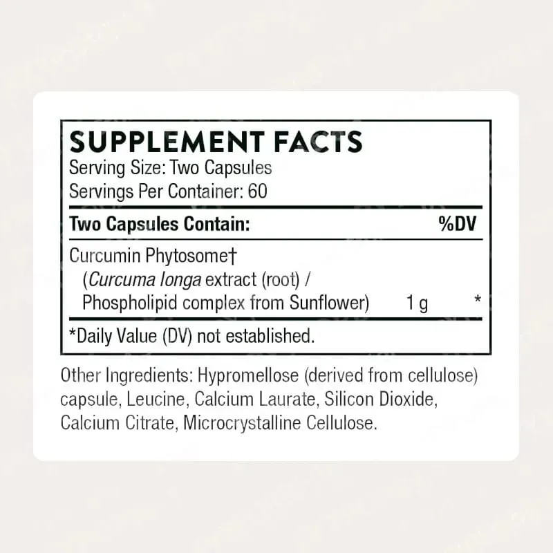 Curcumin Phytosome 1000mg Capsules Advanced Absorption Antioxidant Support 120 Capsules Non-GMO Gluten Free — image 2