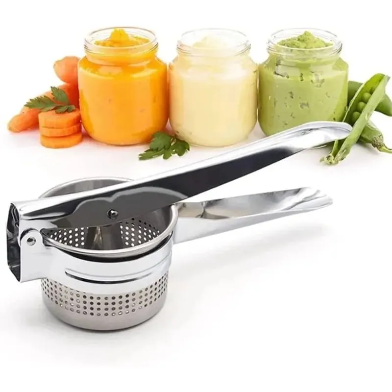 Potato Masher Kitchen Gadget Food Grade Stainless Steel Crusher Fruit and Vegetable Juicer Ergonomic Comfort Handle — image 7