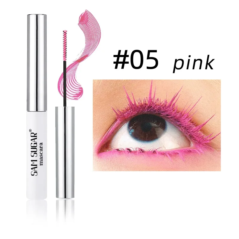 Färgglad Slender Mascara Vattenfast Snabbtorkande Curling Ögonfransar Flerfärgade Fransar Makeup Långvarig Blågrön Kosmetika — image 12