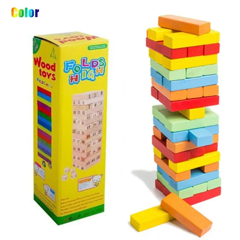 Hot Colorful Building Block Balance Game Toy Swooden Dominoes for Family Gatherings Children's and Adult Toys Stacked Toys — image 1