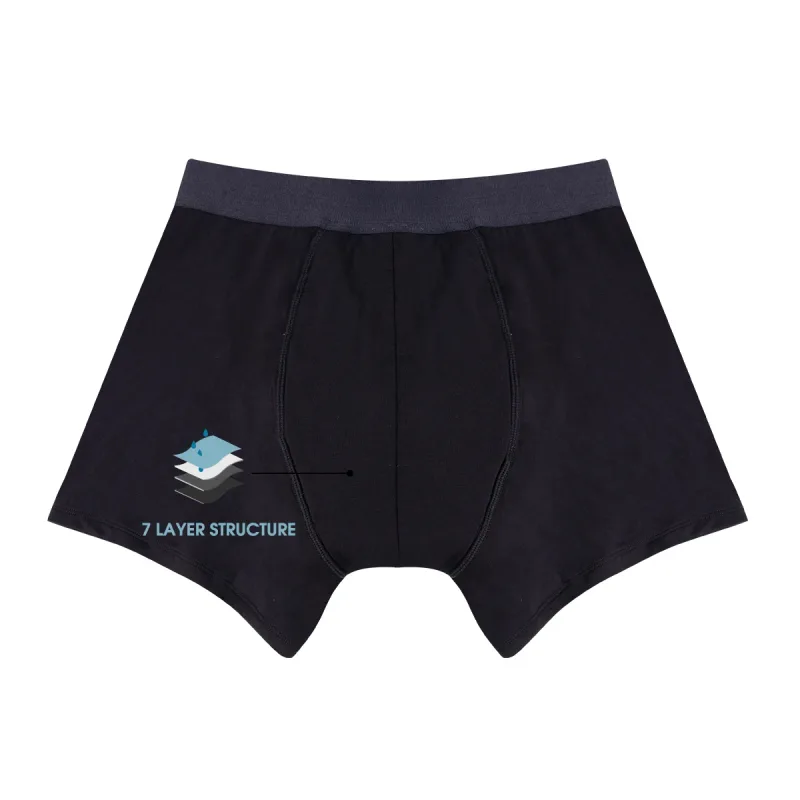 Men's Boxer Incontinence Anti-Leak Super Absorbent Reusable Washable Senior Leak Proof Underwear Control Stains and Odour