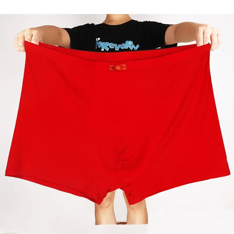 Boxershorts masculino calcinha modal 200kg macio 13xl roupa interior masculina plus size 12xl jumbo solto 9xl 5xl vermelho preto grandes boxers — image 2
