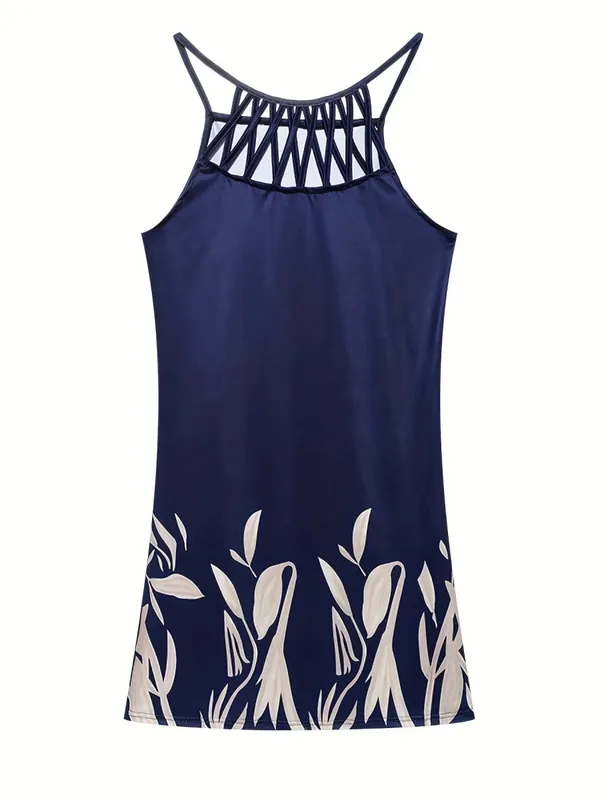 2026 New Spring and Summer National Wind Positioning Printing Mesh Belt Sleeveless Casual Dress — image 10