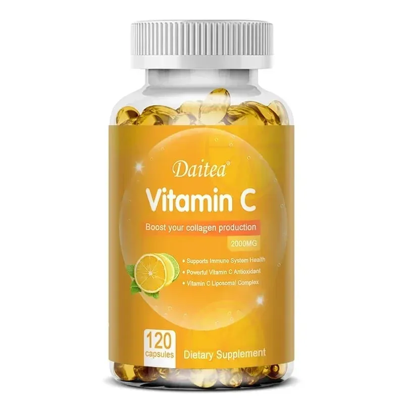 Vitamin C 2000 Mg Promotes Collagen Production Vitamin C Liposomal Dietary Supplement Non-GMO and Gluten-Free Vegetarian