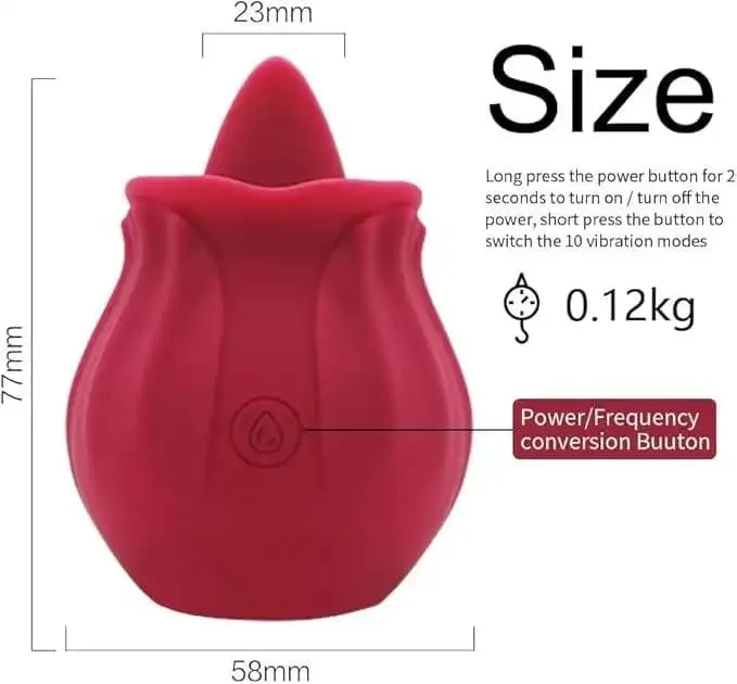 Rose Shaped Vibrator Body-Safe Silicone Sex Toy para sa Babae Waterproof Rechargeable Multi-Speed Vibrations Maingat na Regalo ng Pang-adulto — image 5
