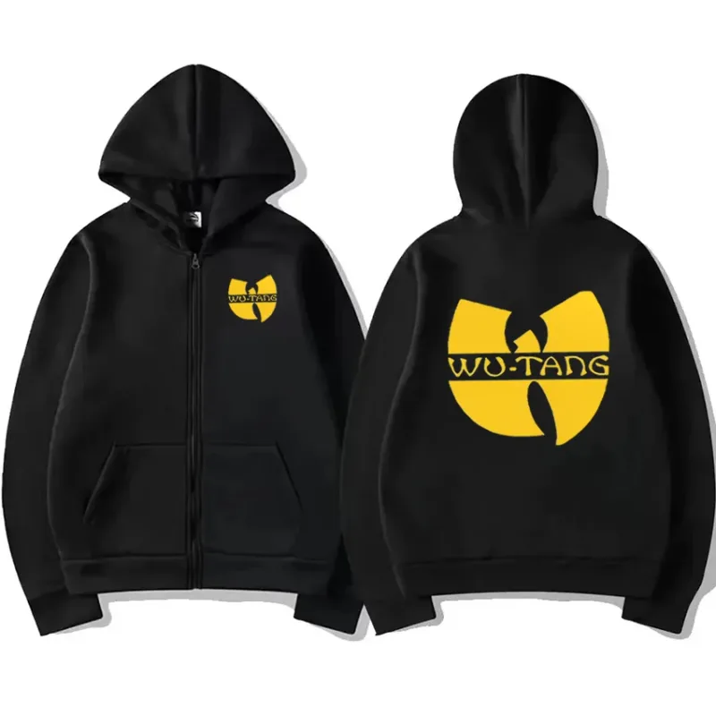 Hip Hop Années 90 Wu Clan T-tangs Graphics Hoodie Kalalakihan Women's punk Zip Up Jacket Mahabang manggas Fleece gothic Coat Maluwag na streetwear