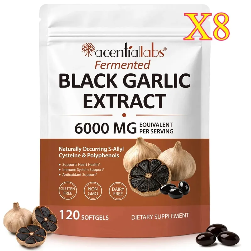 Black Garlic Extract Softgels 600mg 10:1 Concentrate for Heart Wellness Immune Support Digestive Balance Vitality 120 Count — image 13