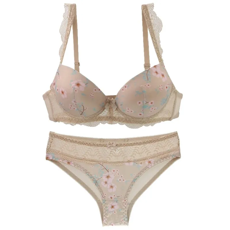2023 Bagong Sexy Ladies Bras Set Para sa Big Boops BCDE Cup Bow Floral Underwear Black Beige Blue Red White Lace Women Lingerie — image 8