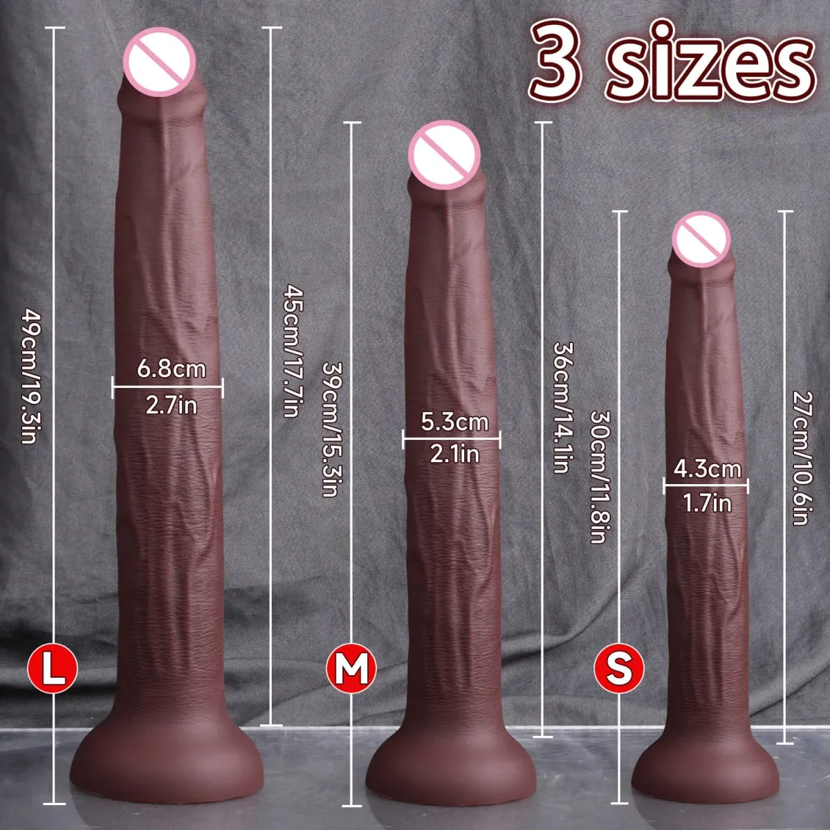 Mahabang Dildo Makatotohanang Hugis ng Ahas Single Layer Silicone Big Penis Soft Anal Sex Toys Suction Cup Dick para sa Babae G-spot Orgasm 18+ — image 6
