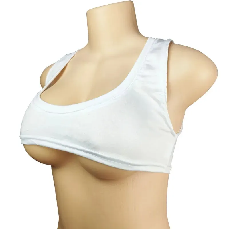 Y2k European and American Low Round Neck Ultra Short Sleeveless Vest T-shirt Sexy Chest Hugging and Navel Exposed Vest — image 4