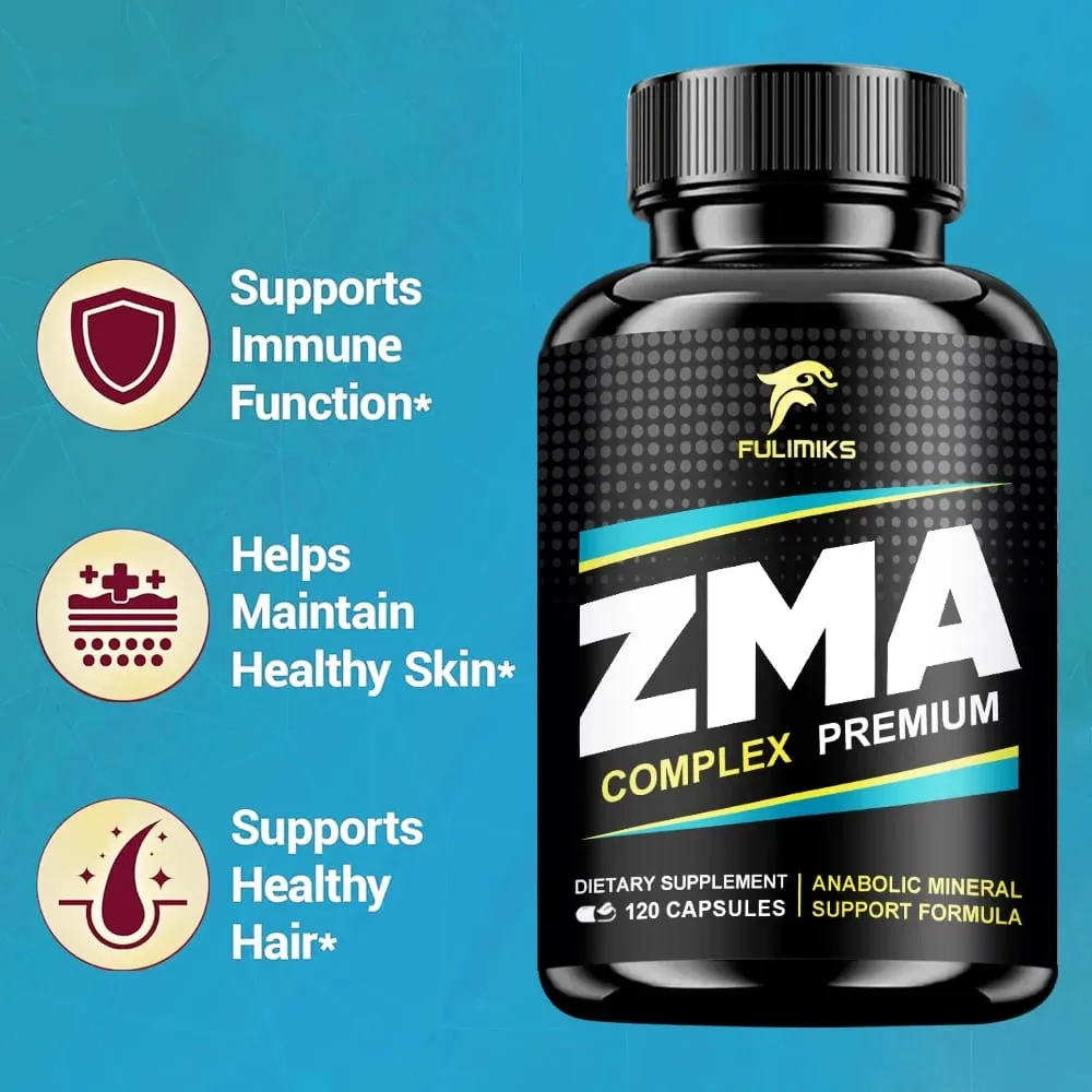 ZMA Supplements Capsules with Zinc Magnesium Vitamin B-6 Support Energy Overall Health Joint Suitable for Men & Women