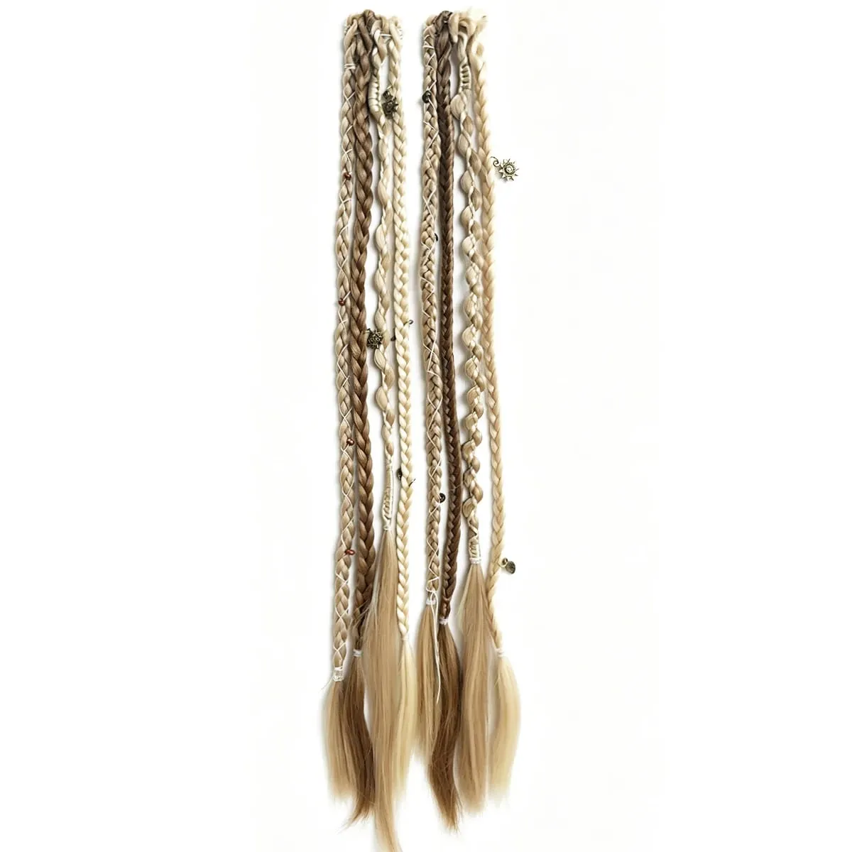 Box Braids Hair Extensions Pre-Braided Synthetic Colored Twist Braids with Hair Accessories for Women Hip Hop Punk Festival — image 11