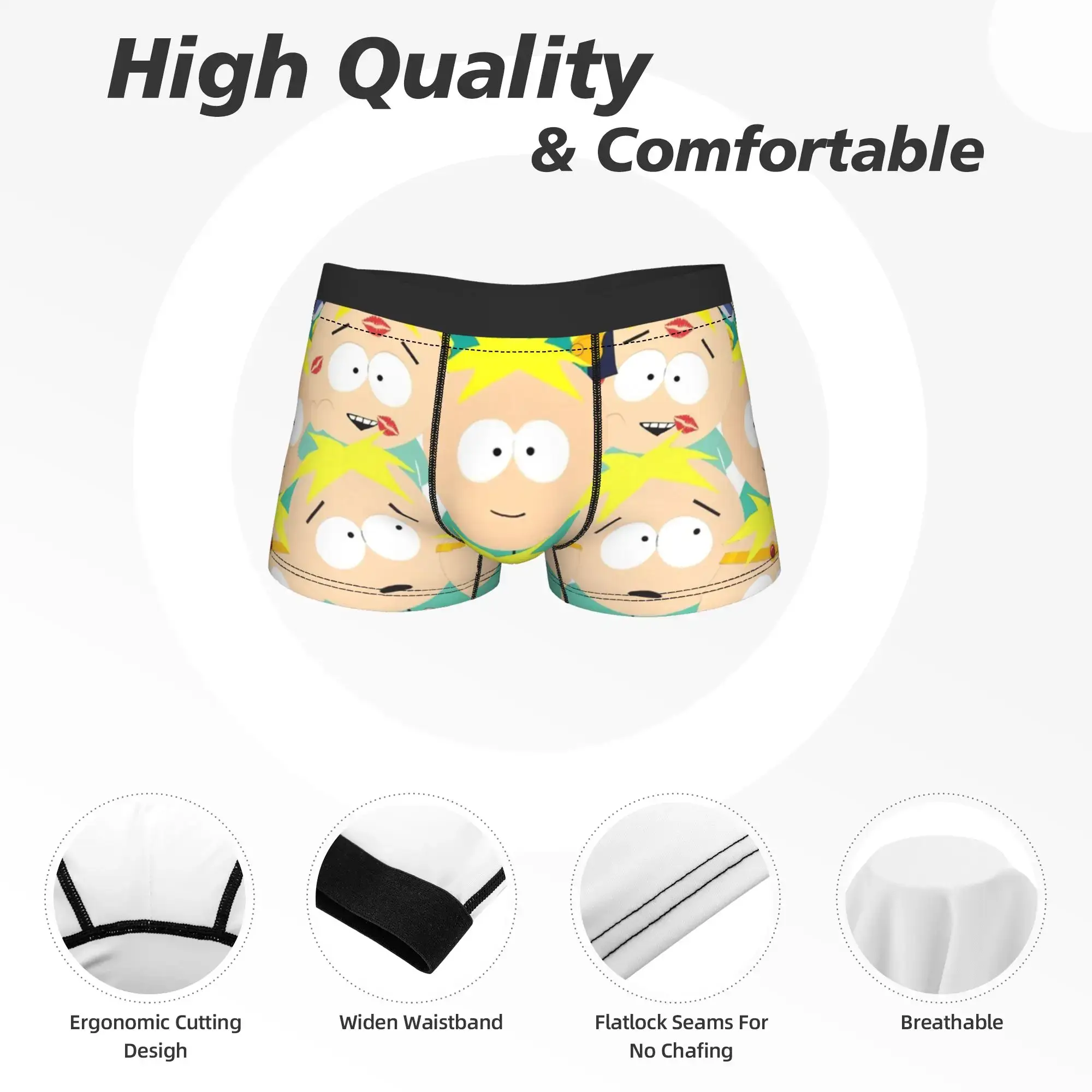 Homens sul dos desenhos animados parque manteigas stotch colagem roupa interior longa quente boxer briefs shorts calcinha masculina macio M-XXL — image 5