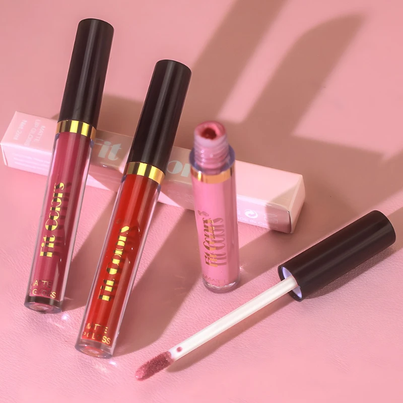 Pasform Farver Langtidsholdbar mat læbestift Non Stick fugtgivende lipgloss Vandtæt makeup læbeglasur Sexede lilla røde læbestifter — image 5
