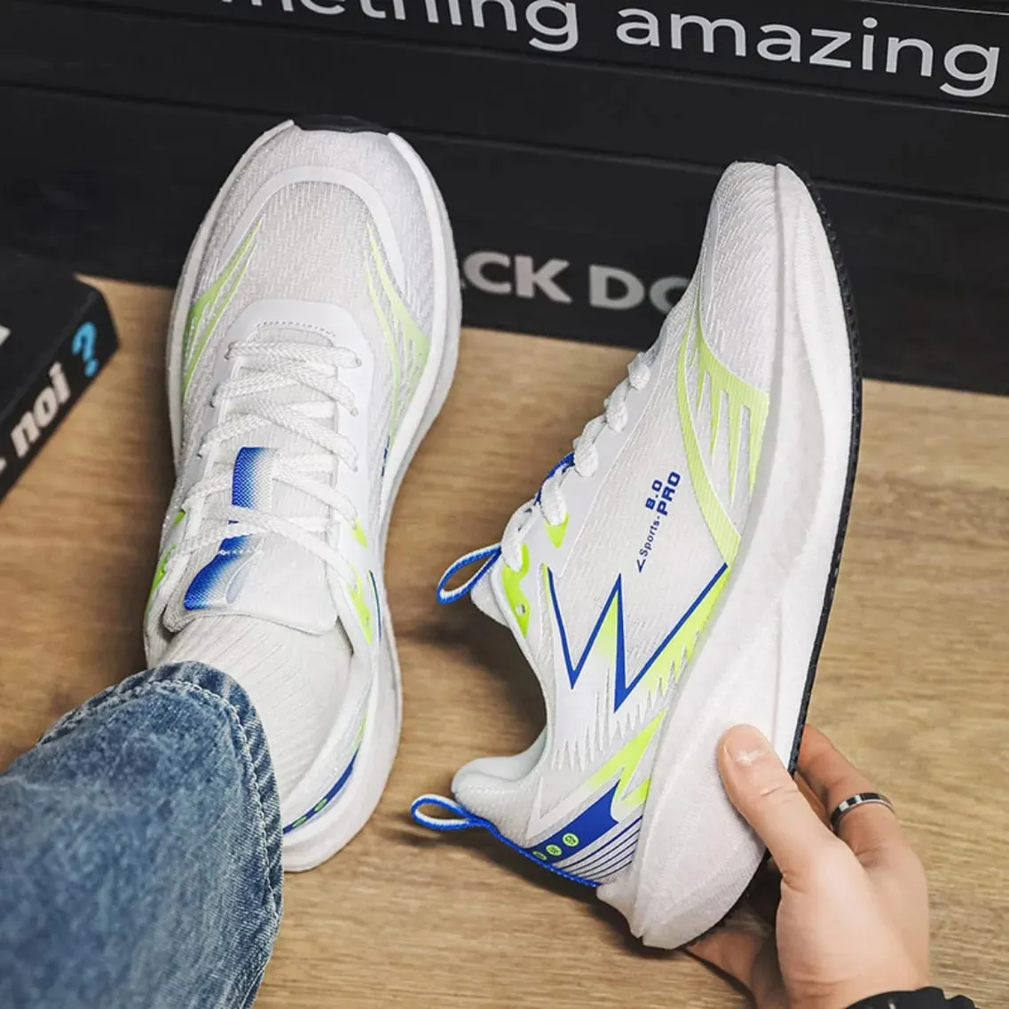 Men Marathon Running Shoes Carbon Plate Sports Sneakers Breathable Lightweight Comfortable Antiskid Casual Athletic Shoes New